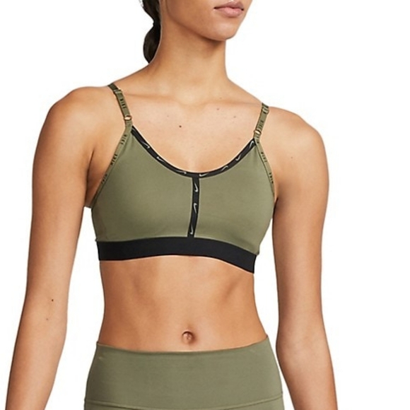 NikeIndy Logo-Tape Sports Bra olive green - Picture 3 of 6